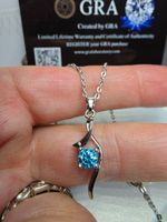 Collier argent avec diamant de moissanite de 0,5 ct certifié