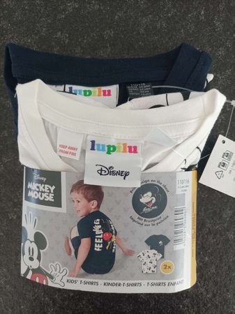 2er Pack Lupilu Disney Mickey Mouse T-Shirts Gr. 110/116