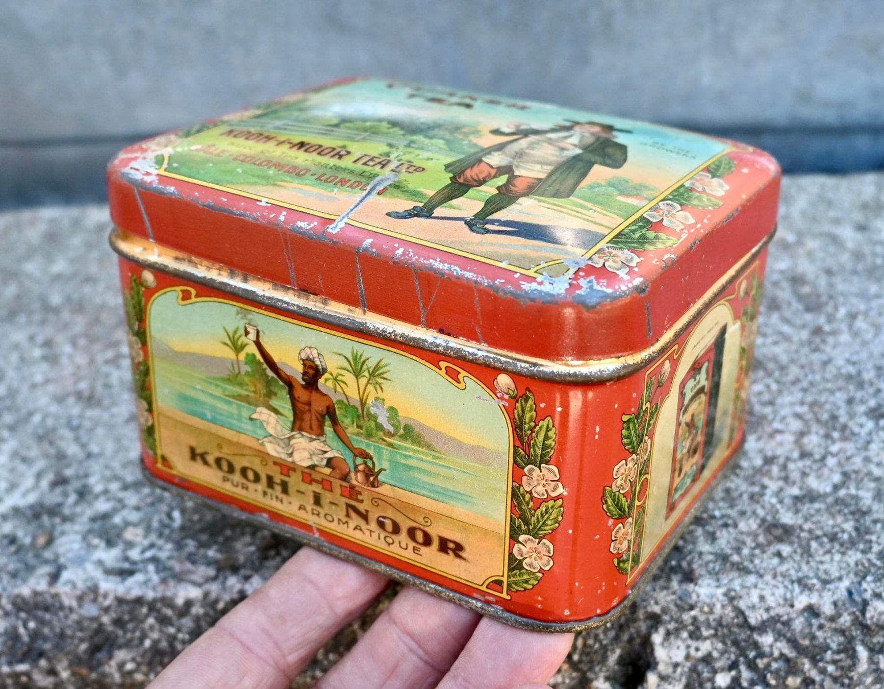 Barattoli: alte Blechdose Teedose QUAKER TEA Kooh-I-Noor – Usato da Pfaffhausen venduto da mono_rec 1