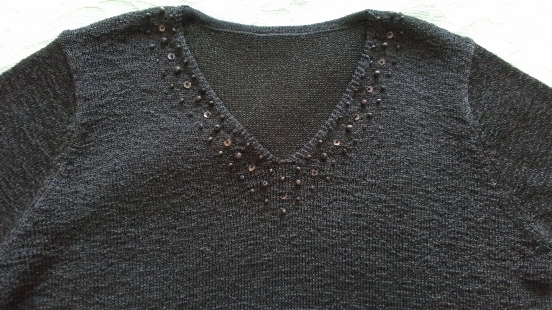 T-shirt: Strickshirt Kurzarmpulli L Braun Top – Usato da St.Gallen venduto da LaMiSa 1
