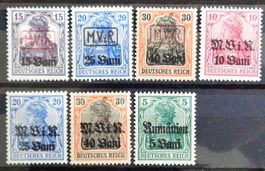 Deutsche Militärverwaltung in RUMÄNIEN 1917/18, 7 Marken *