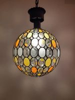LIMBURG Deckenlampe aus Eisen & buntem Glas, 1960er_b