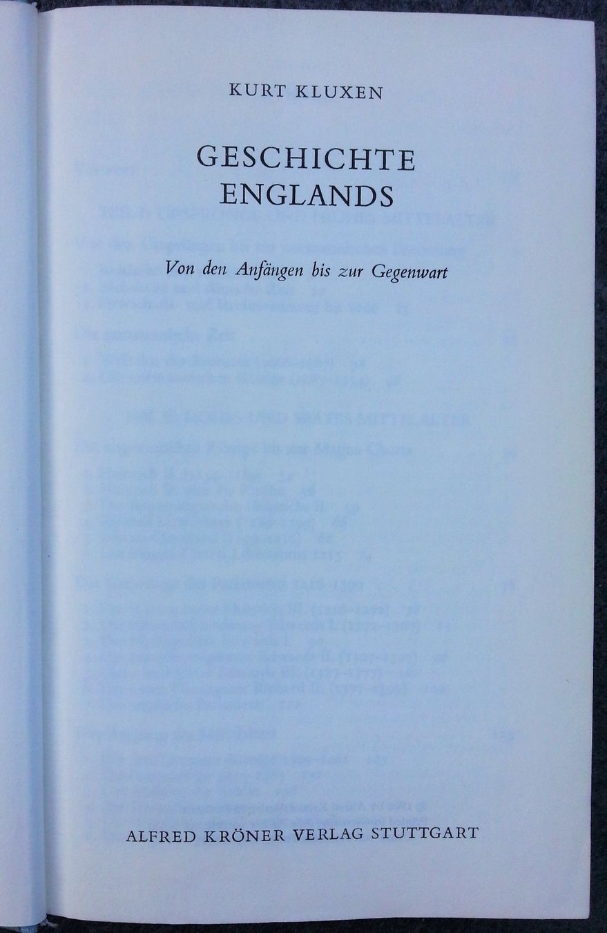 Libri: Geschichte Englands, 1. Auflage 1968 – Usato da Oberriet SG venduto da ganesh435 2