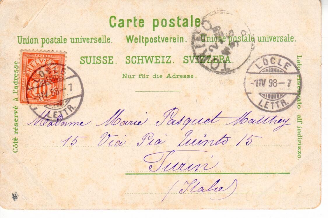 Cartoline postali: Souvenir du Locle  1898 – Usato da Wolhusen venduto da Curver9 1