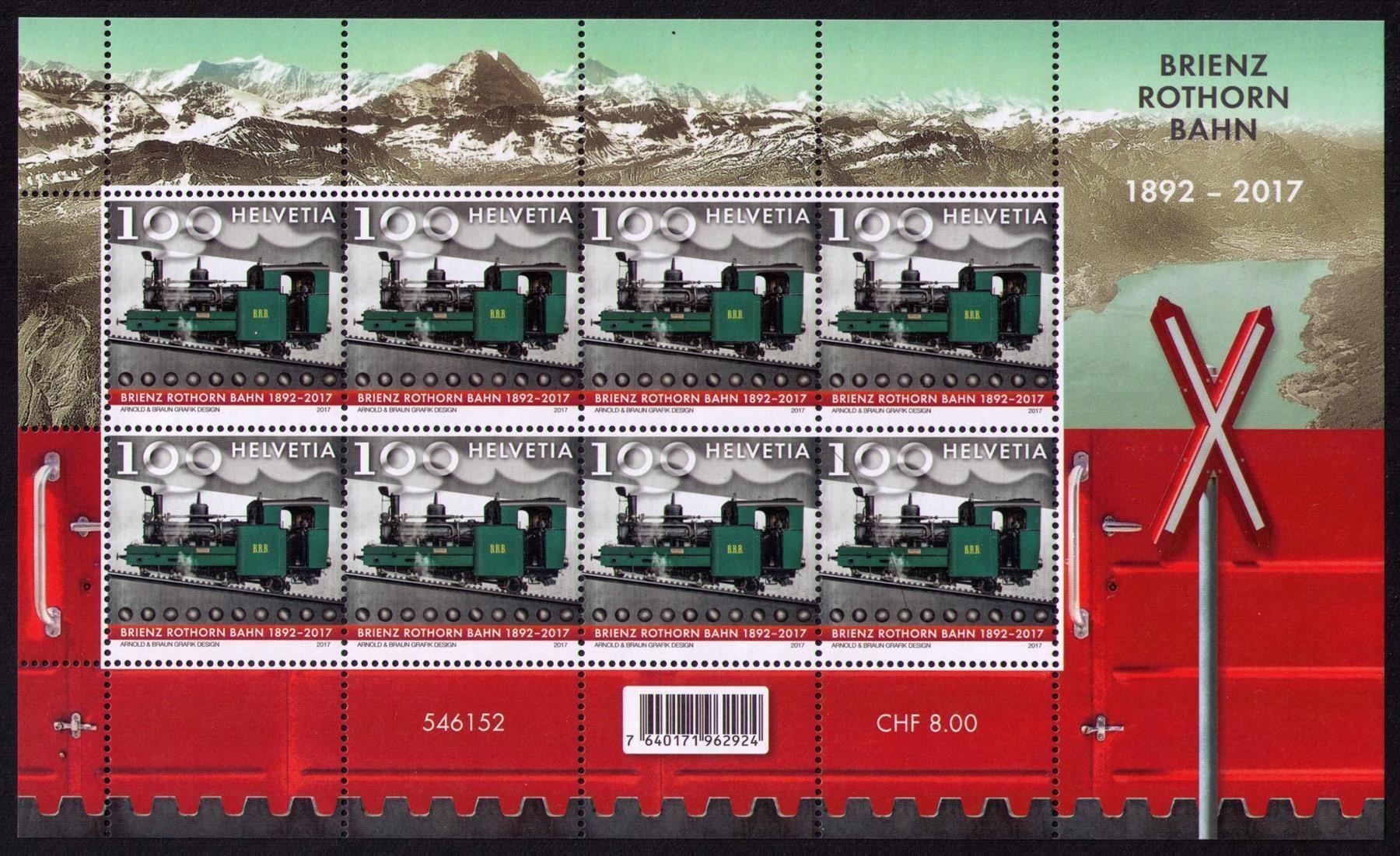 Tutti i francobolli: 2017_1631_BRIENZER ROTHORN BAHN_Dampflok_Bogen ** – Nuovo (secondo la descrizione) da Marthalen venduto da Ch_quality