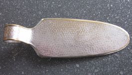 Tortenheber, Kuchenschaufel, Messing-Blech versilbert