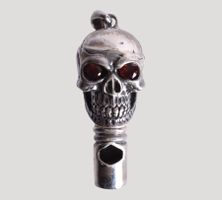 Silver/ Silber / argent Skull Whistle