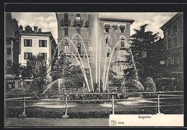 Lugano, Anlage mit Springbrunnen, Ortspa