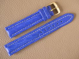 echt Krokodil sportl. Uhrenband Leder 18mm NOS Blau, Croco