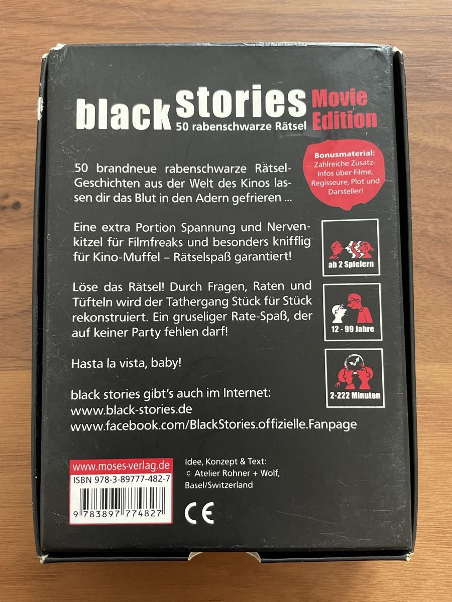 Spiele: Black Stories Kartenspiel – Gebraucht aus Basel von Gundeli-25 1