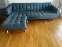LANDSKRONA 3er-Sofa - mit Récamiere - Farbe Gunnared Blau