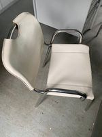 Ledersessel Chromgestell Cremeweiss Gebraucht