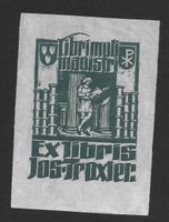 Ex-libris héraldique Joseph TROXLER par Albert Hinter, 1915
