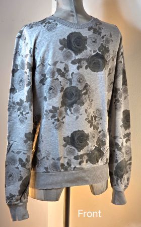 M 48/50 H&M Divided Men PULLOVER Shirt grau ROSEN floral
