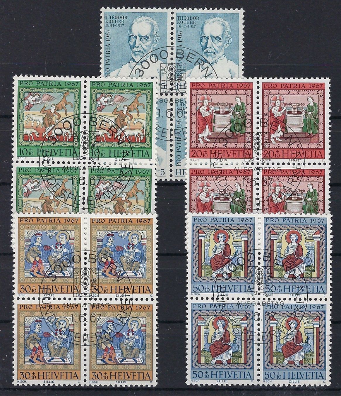 Tutti i francobolli: 1967 Pro Patria Viererblocks ET.    15928 – Usato da Lunden venduto da Animus999