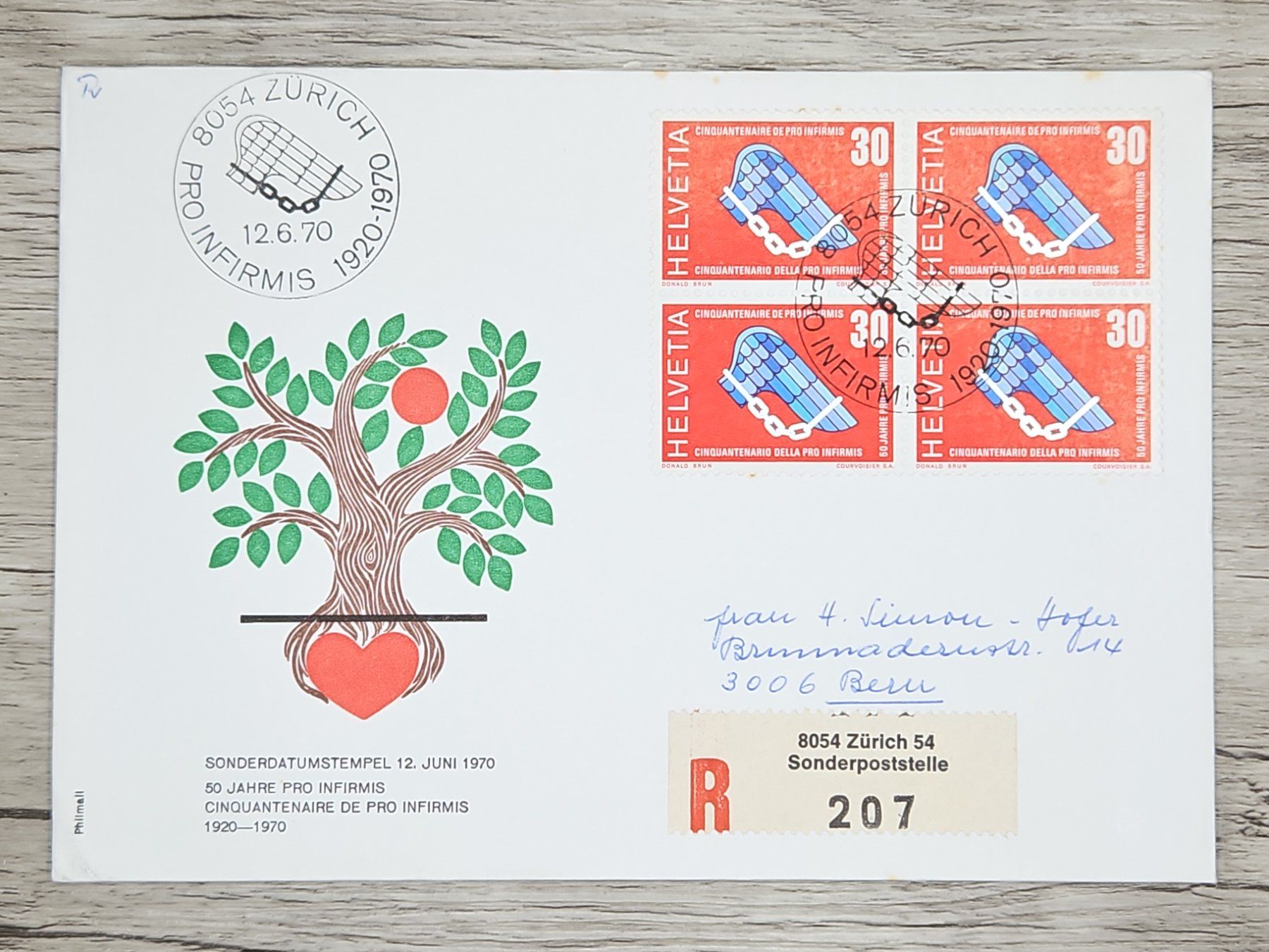 Tutti i francobolli: CL18 Enveloppe + Timbre Suisse 1970 – Usato da Cousset venduto da Patrick_Collections