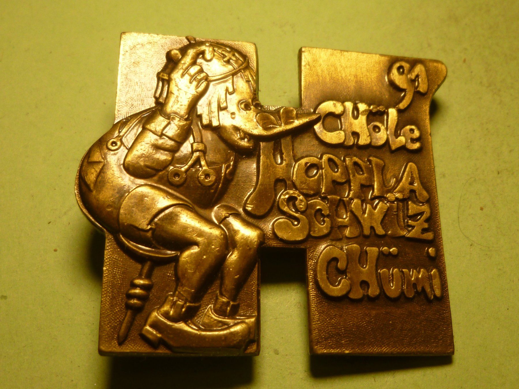 Placchette & Badge: CHÖLÄ HOPPLA SCHWIIZ 1991 MESSING – Usato da Ried (Muotathal) venduto da Mandarin02