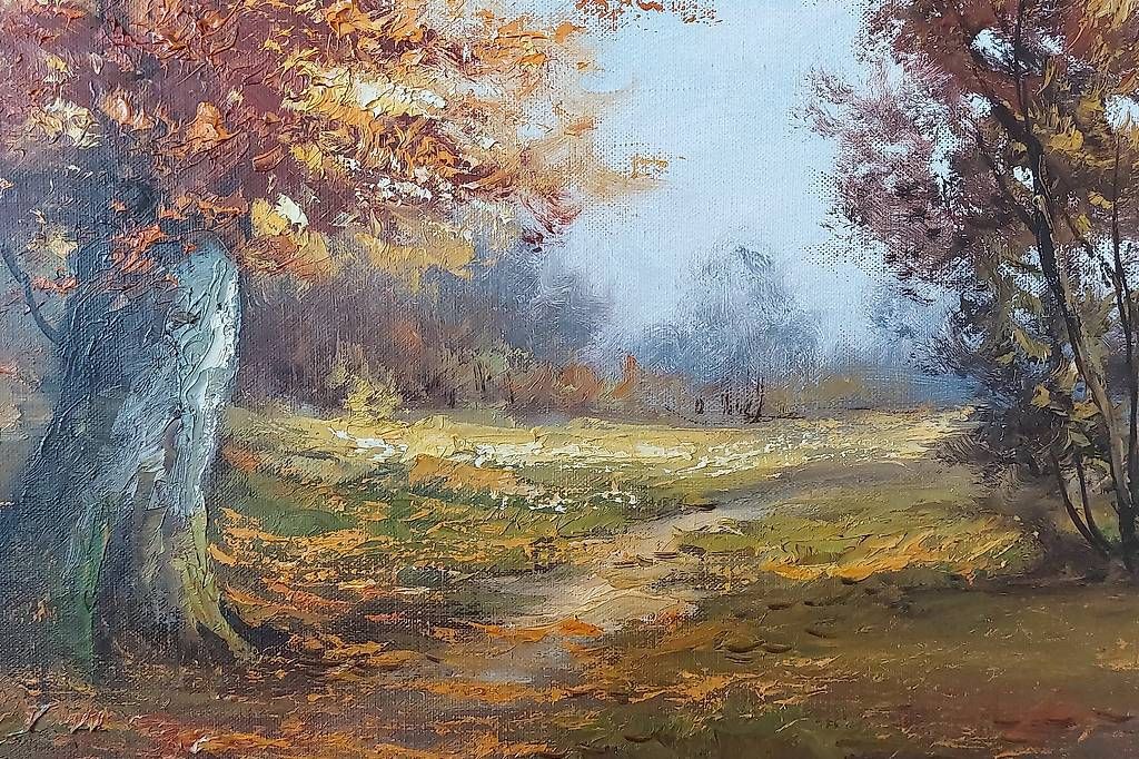 Dipinti: Herbstbild (mit wunderbarem Holzrahmen) – Usato da Obernau venduto da rima07 1