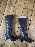 Knee height leather brown boots