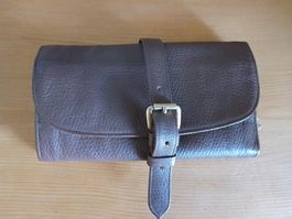 Edles Schmuck Etui Schmuckrolle Leder Braun Beige f. Reise!