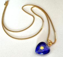 Collier Kette Gold 750 mit emailliertem Herz-Anhänger