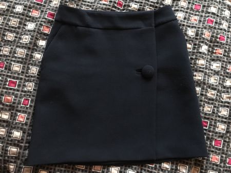 Jupe portefeuille, courte chic, Claudie Pierlot T36, marine