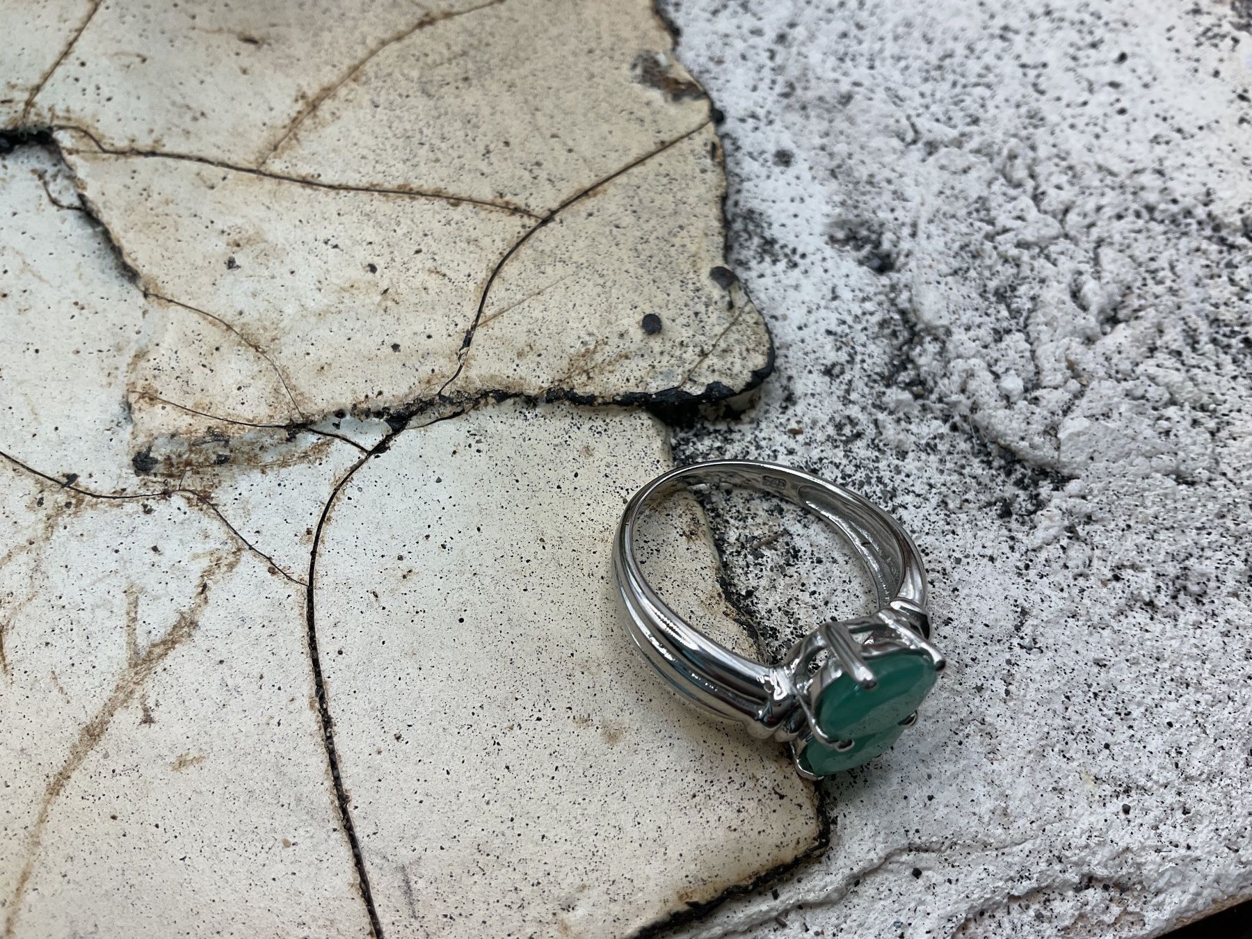 Anelli: Smaragdring in Sterlingsilber, Gr.55 – Nuovo (secondo la descrizione) da Luzern venduto da S.Kern01 3