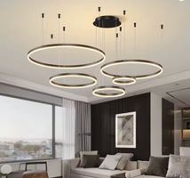 Moderne Led-Deckenleuchte Kreisformigen Ring Schwarz