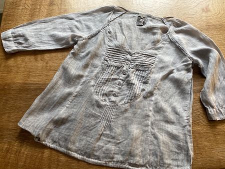 NILE BLUSE/HEMD Gr.M grau/anthrazit / Ramie (wie Leinen)
