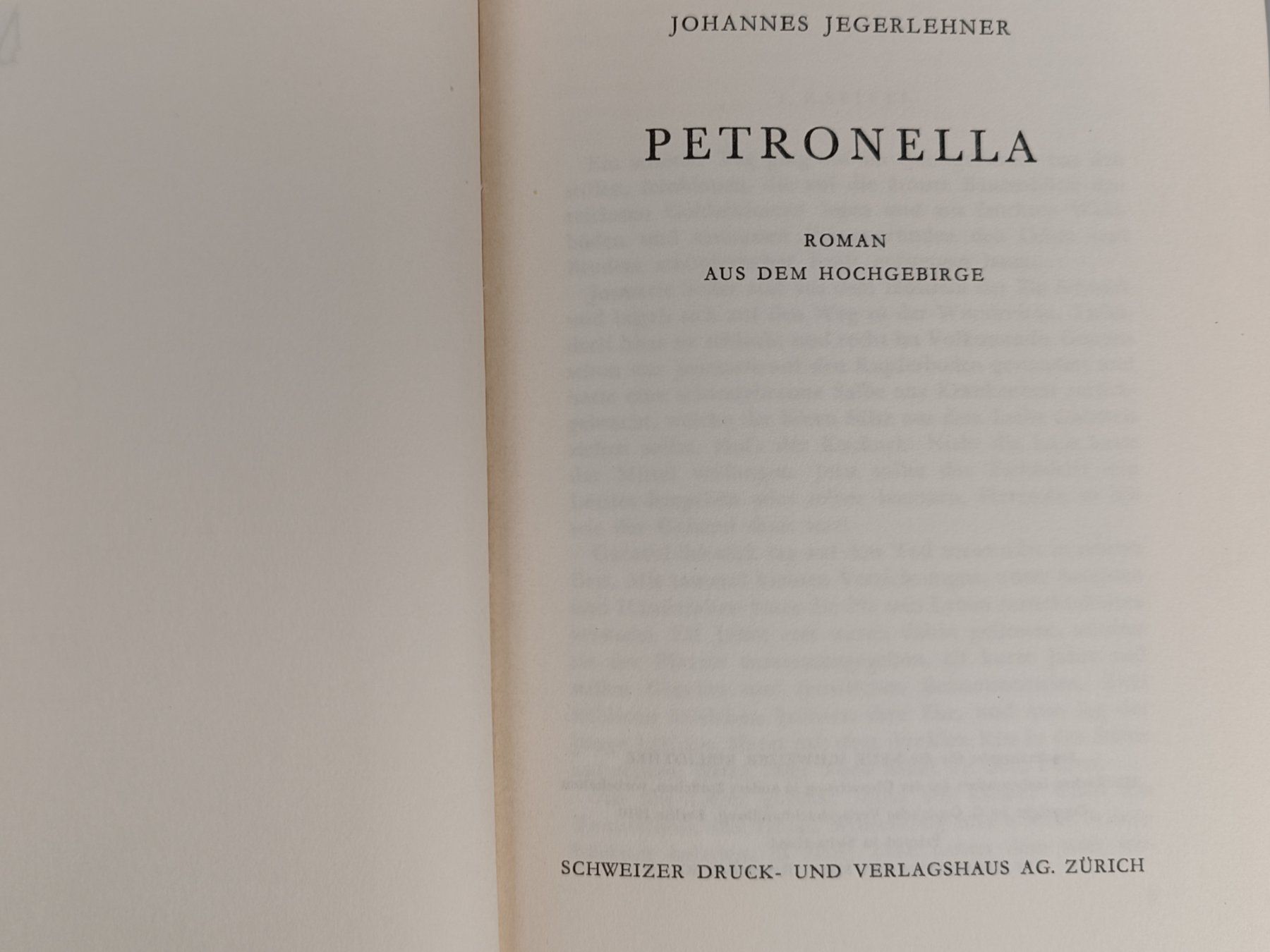 Bücher: JOHANNES JEGERLEHNER Petronella – Gebraucht aus Suhr von Restwert_Suhr 2