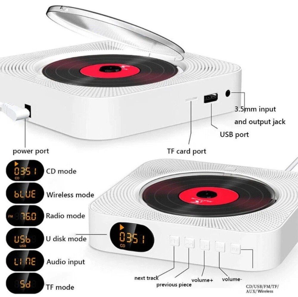Casse acustiche: CD Player eingebauten HiFi Lautsprechern Desktop Bluetooth – Nuovo (secondo la descrizione) da Kirchdorf AG venduto da Restposten110