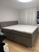 Boxspringbett grau mit Bettkasten 180x200 cm 