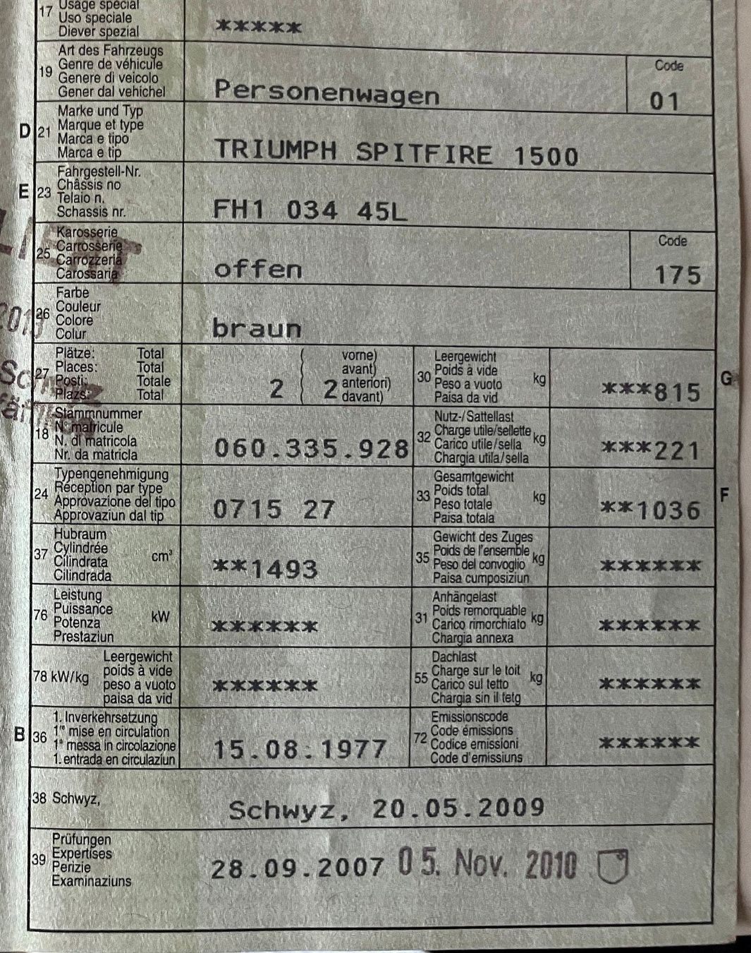 Triumph Automobili: Triumph Spitfire 1500 – Usato da Menziken venduto da Pfjmi 9