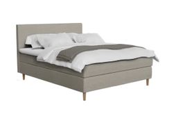 Neuwertiges Boxspringbett Seamless 160 x 200 cm – Beige | Ga