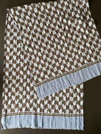 Foulard Massimo Dutti motif marron bleu taille unique 