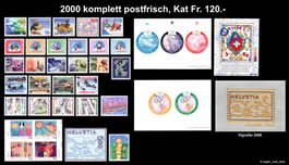 2000 ** Jahrgang komplett postfrisch, Kat. Fr. 120.-
