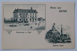 Ansichtskarte Uster Doppelmotiv um ca. 1900