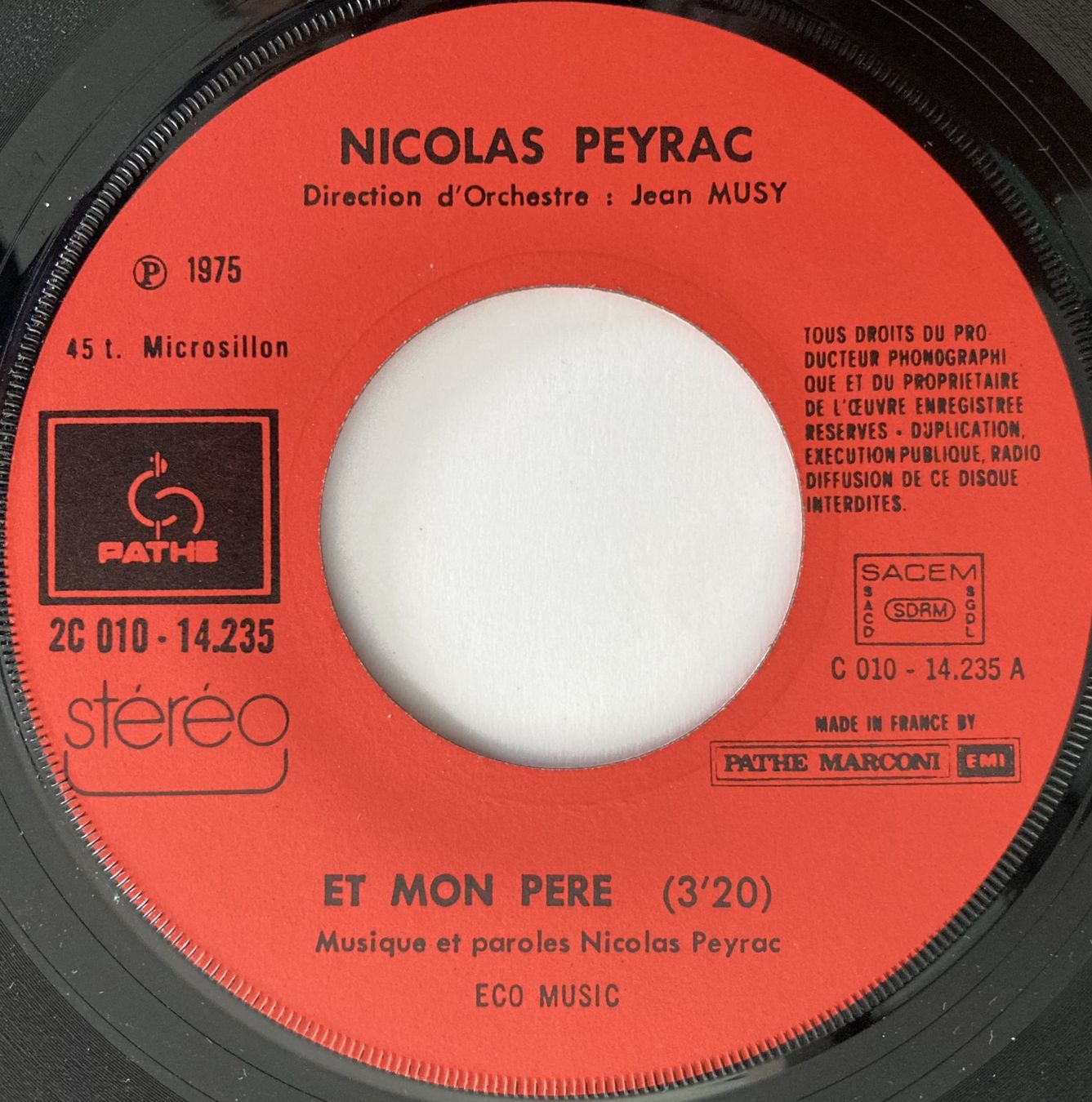 Schallplatten: NICOLAS PEYRAC - ET MON PERE – Gebraucht aus Bottens von hotter-than-hell 2