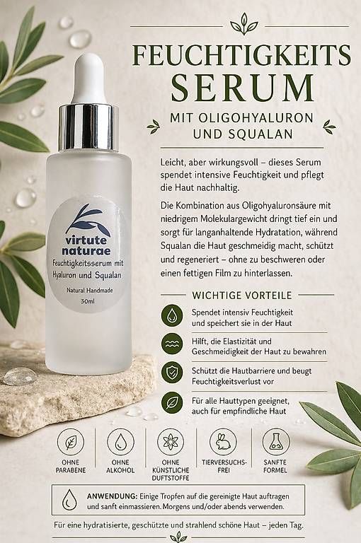 Cura del viso: FEUCHTIGKEITS SERUM MIT OLIGOHYALURON UND SQUALAN – Nuovo e nell'imballaggio originale da Winterthur venduto da Chiqita