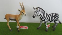 Schleich Zebra & Gazelle, Top Zustand, Safari Tierfiguren!