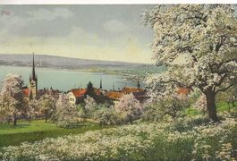 Zug  ZG 3 Kirchtürme und See im Frühling 1919