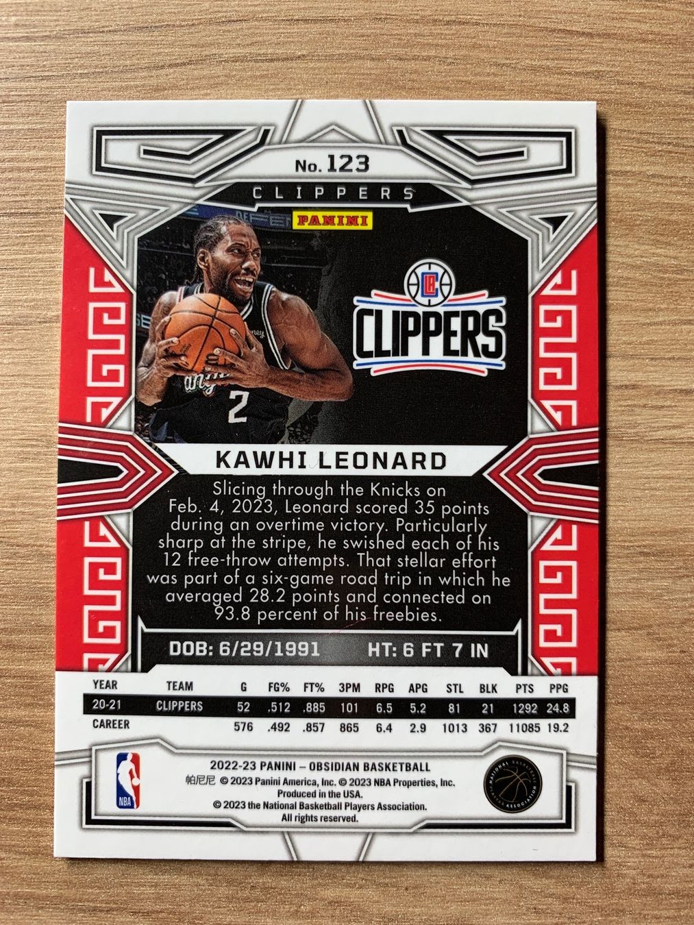 Cartoline: NBA Kawhi Leonard Obsidian 22/23 – Usato da Netstal venduto da Clutch79Cardz 1