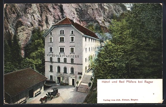 Cartes postales: AK Bad Pfäfers, Hotel, Pferdekutsche – D'occasion à Berlin par bartko-reher