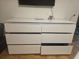 Commode blanche MALM IKEA - 6 tiroirs - Etat impeccable!