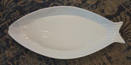 Fischplatte weiss Keramik 
