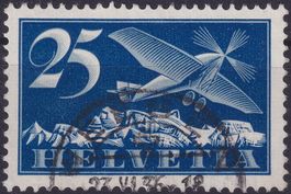 1934, F5z (Eindecker) +Halbmondstempel von WEESEN Kat: 90.-+