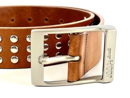 JOOP! JEANS Ledergürtel Grösse 75 Cognac-Braun mit Nieten