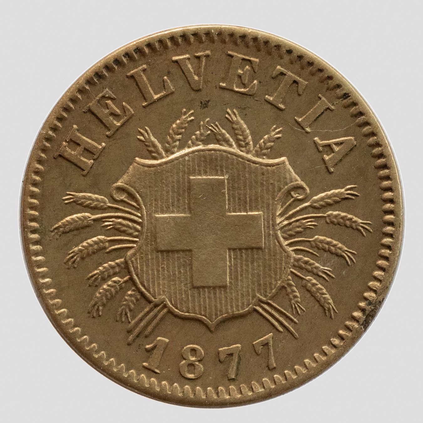 Alle Münzen: Schweiz / Suisse - 5 Rappen - 1877 – Gebraucht aus Rotkreuz von Swiss-Coins