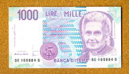 Italien noten 1000 lire mit variante farben UNC