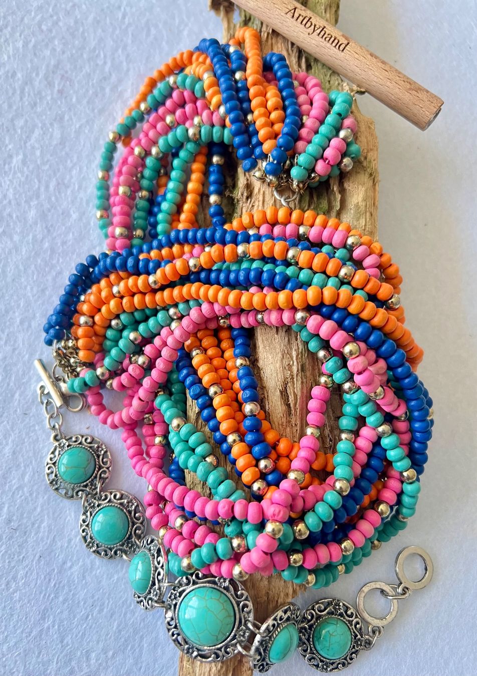 Altri gioielli: 12 Strang Statement-Kette & Ethno-Armband - Boho Beach Set – Usato da Ruswil venduto da artbyhand 5